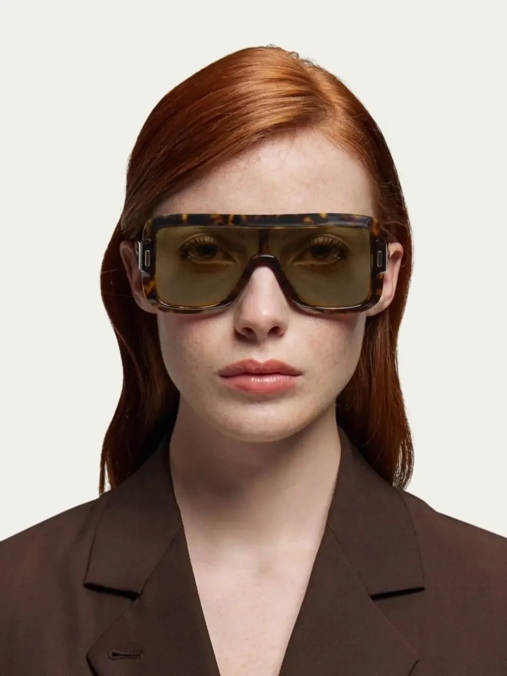 New Salvatore Ferragamo SF2061SE 242 Mask Tortoiseshell Sunglasses Authentic